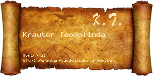 Krauter Teodolinda névjegykártya